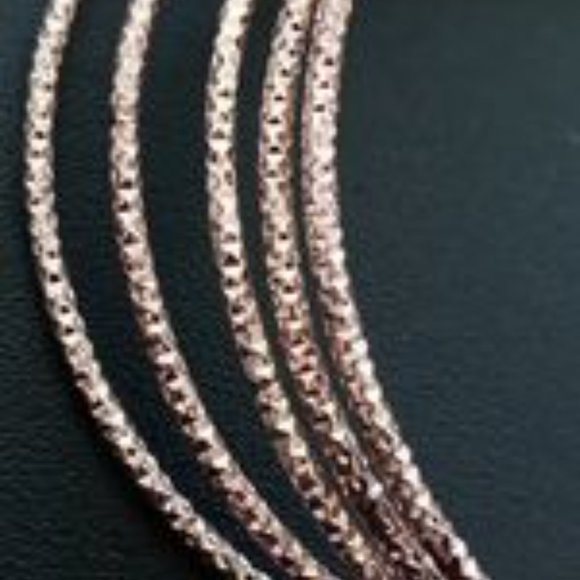 Rose Gold Bangle Bracelets Stackable Set of 5 - Picture 4 of 4